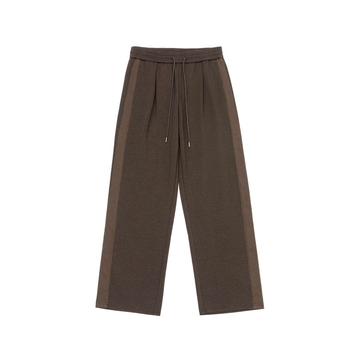 Women's wide joggers made of cotton blend with contrast side stripes and drawstring Mune Fashion