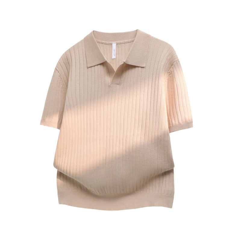 Women's Elegant Short Sleeve Knit Polo Shirt Mune Fashion