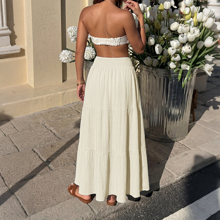 Women Longer Ruffle Skirt Mune Fashion