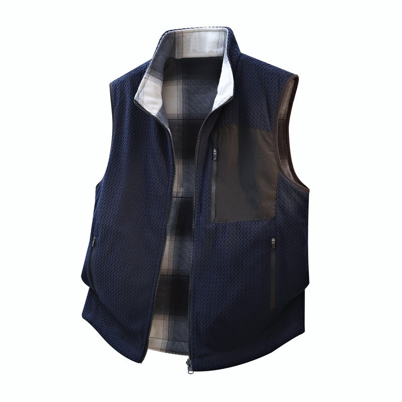 Men's kinetic micro quilted vest with high collar and water-repellent breast application Mune Fashion