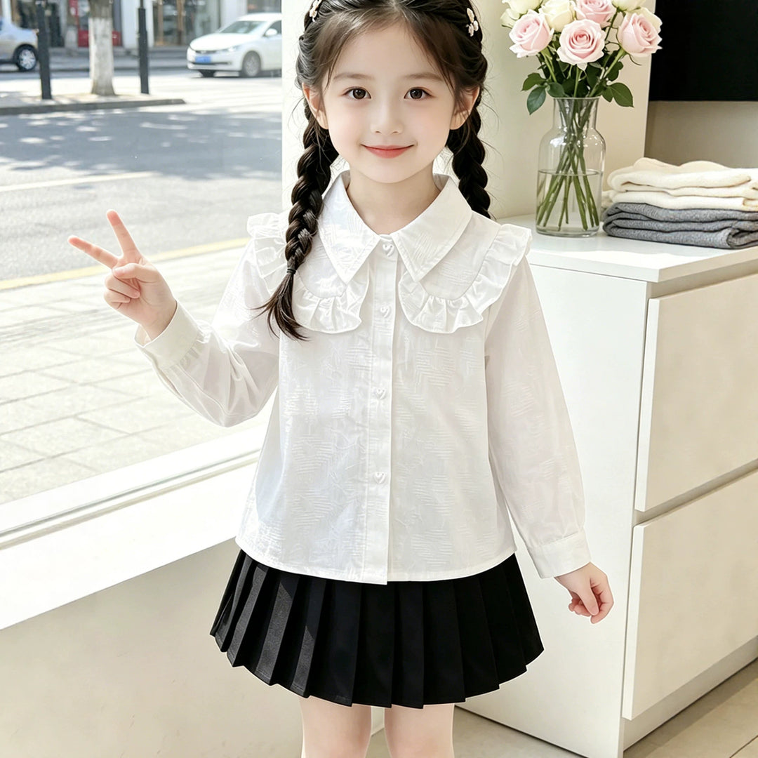 Girls blouse with ruffle details Mune Fashion