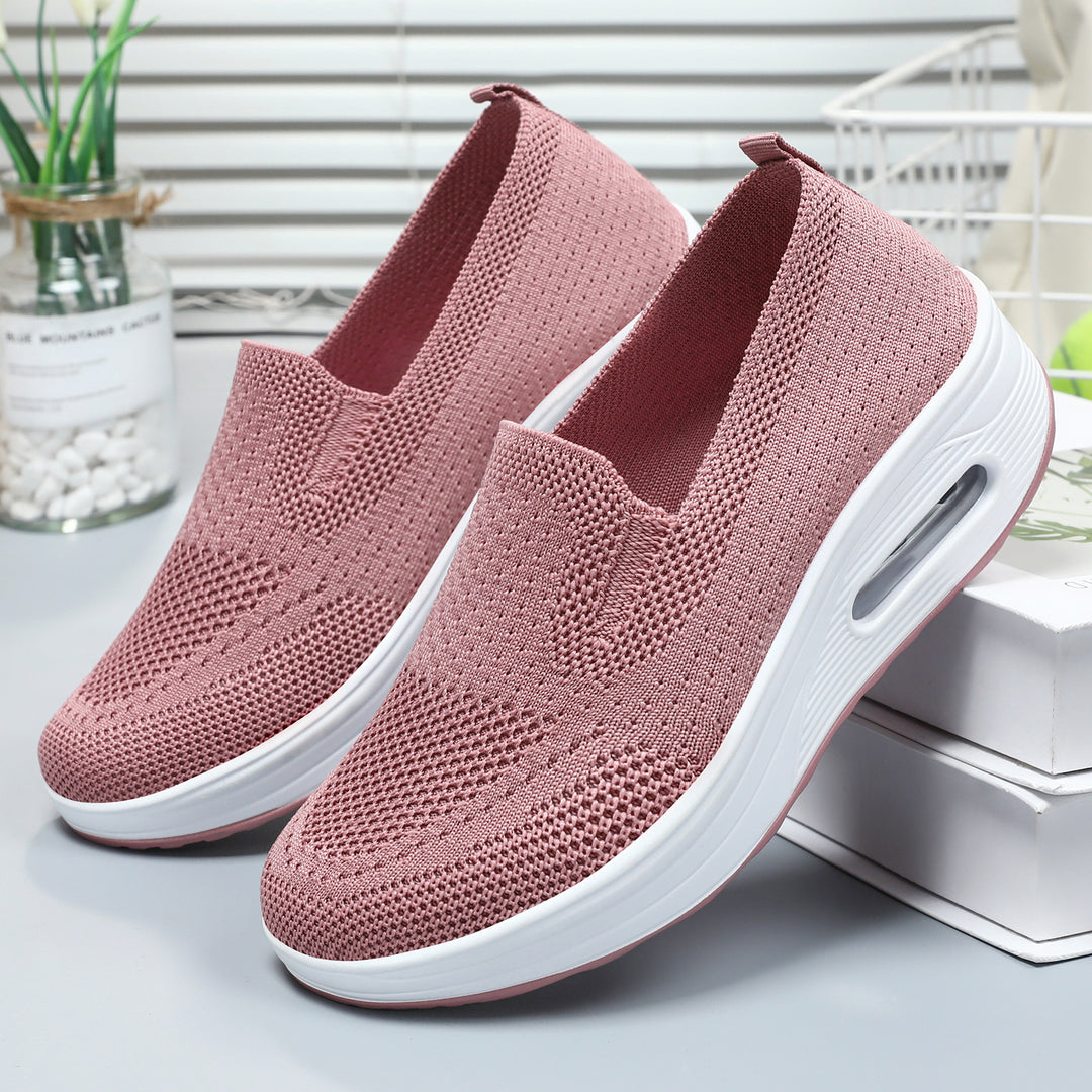 Women's knitted slip-on sneakers with air cushion cushioning and ergonomic comfort sole Mune Fashion