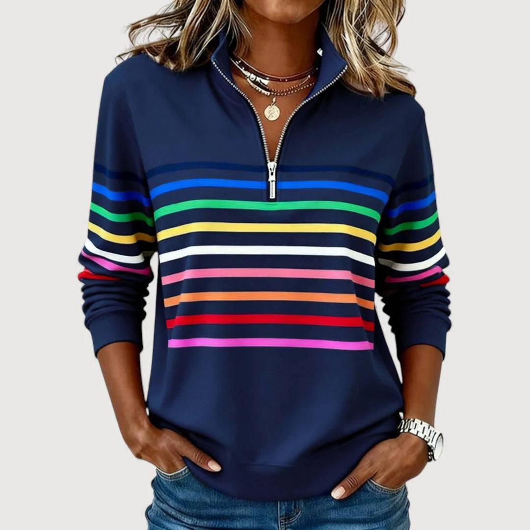 Women's Sporty Quilted Pullover with Half Zip