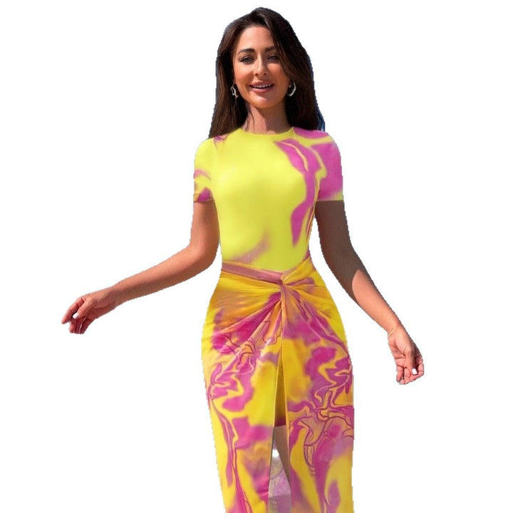 Women's stylish beach dress with knotted waist Mune Fashion