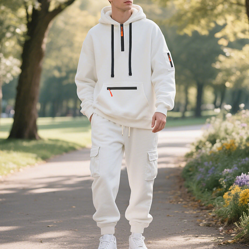 Men's Urban Cargo Tracksuit with Hooded Hoodie and Zipper Pockets Mune Fashion