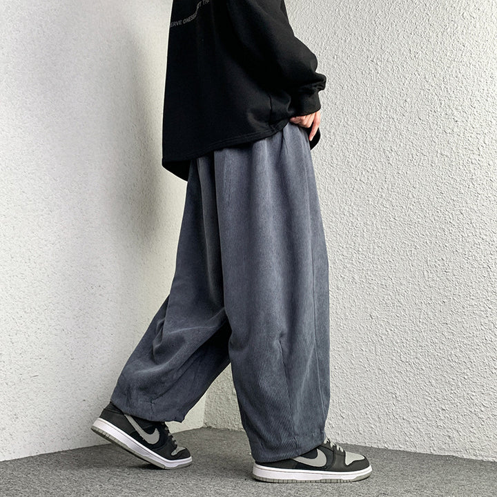 Unisex Extra wide cut cord lounge pants with drawstring and elastic cuffs Mune Fashion