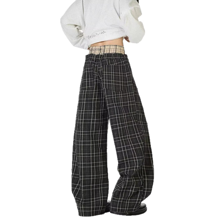 Women's Casual Checkered Carrot Pants Mune Fashion