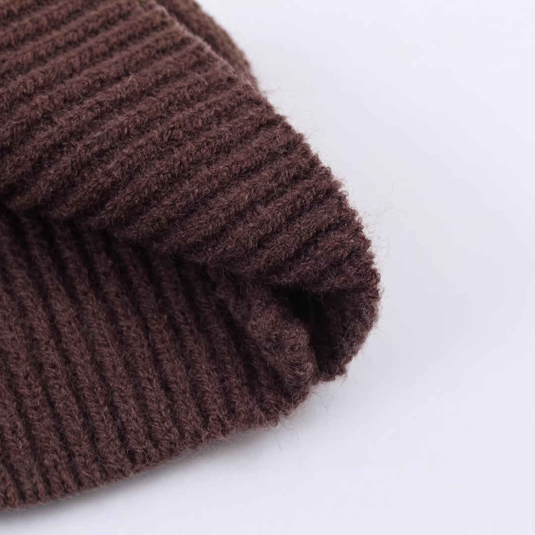 Women chunky knit pullover with integrated shawl collar Mune Fashion
