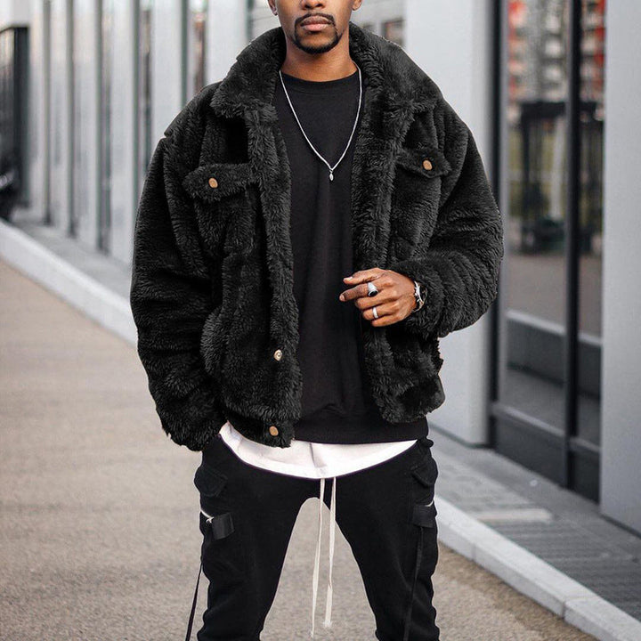 Men's Fashion Teddy Jacket with Lockable Pockets and High Thermal Insulation Mune