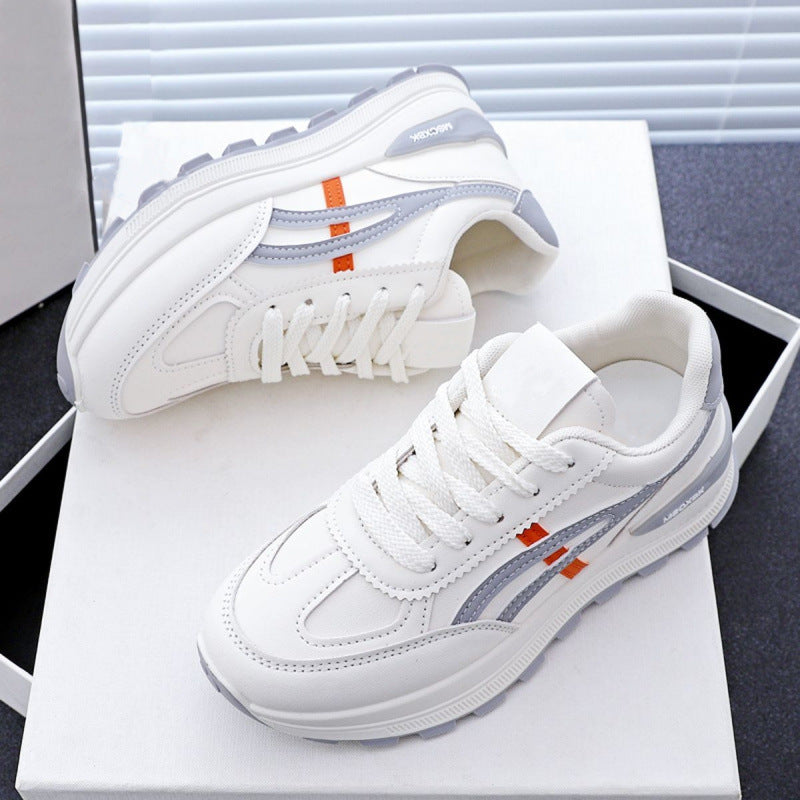 Women's Voluminous Platform Sneakers with Slip-Resistant Rubber Sole and Side Decorative Stripes Mune Fashion