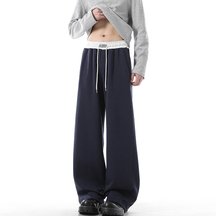 Women's Wide Lounge Pants with Elastic Waistband, Drawstring and Flowing Oversized Silhouette Mune Fashion