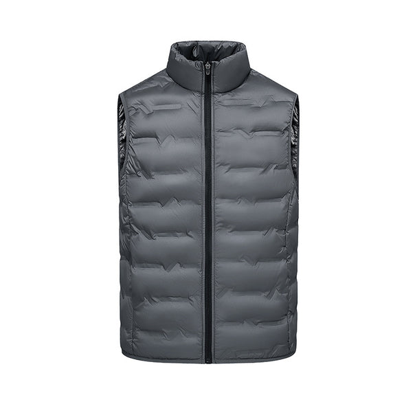Men's Lightweight Down Look Vest with High Collar, Heat Panels & Concealed Insert Pockets Mune Fashion