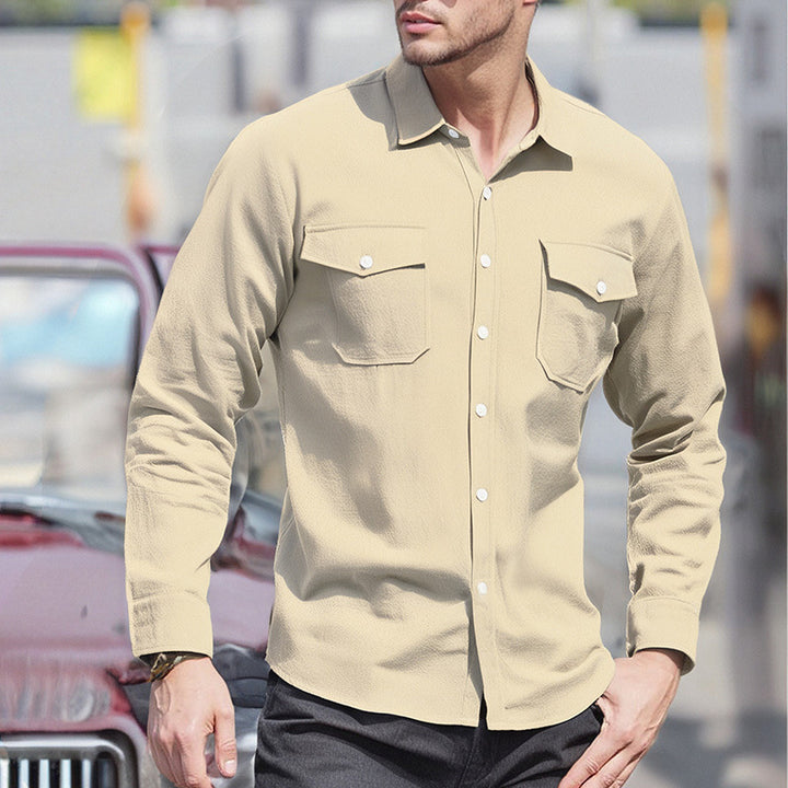 Men's Long Sleeve Shirt with Practical Chest Pockets Mune Fashion