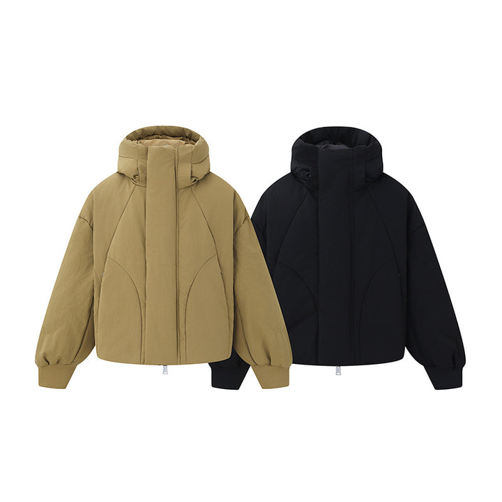 Women's short padded quilted jacket with high stand-up collar and balloon sleeves Mune Fashion
