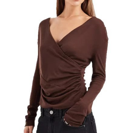 Women Playfully Cut Wrap Top Mune Fashion
