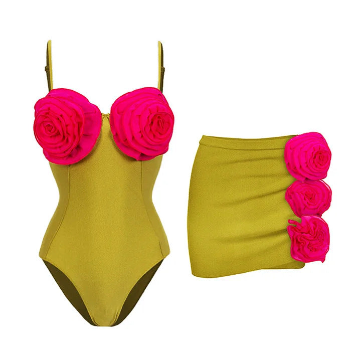 Women's Bikini Set with Floral Ruffle Design Mune Fashion