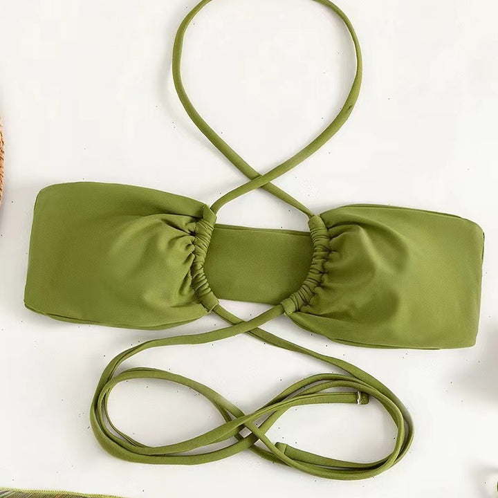 Women's bikini set with sophisticated wrap design and decorative top Mune Fashion