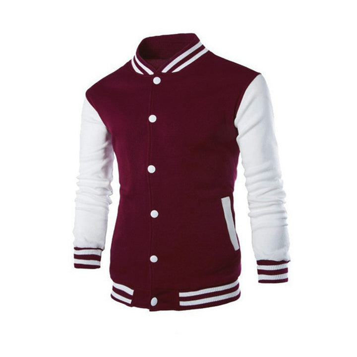 Men's classic college jacket in baseball style with contrasting sleeves and ribbed cuffs Mune Fashion