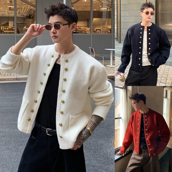 Men's Fashionable Cardigan with Buttons Mune Fashion