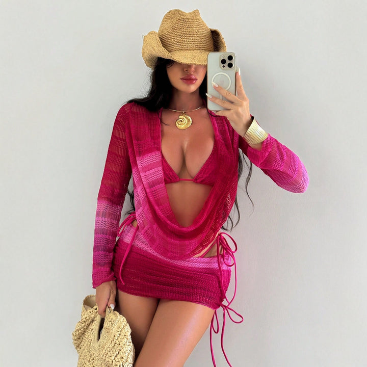 Women Stylish Wrap Sweater with Deep Neckline Mune Fashion