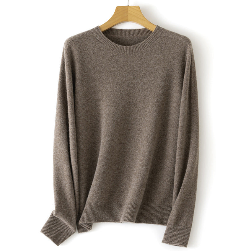 Women's Cashmere Blend Round Neck Sweater with Oversized Cut Mune Fashion