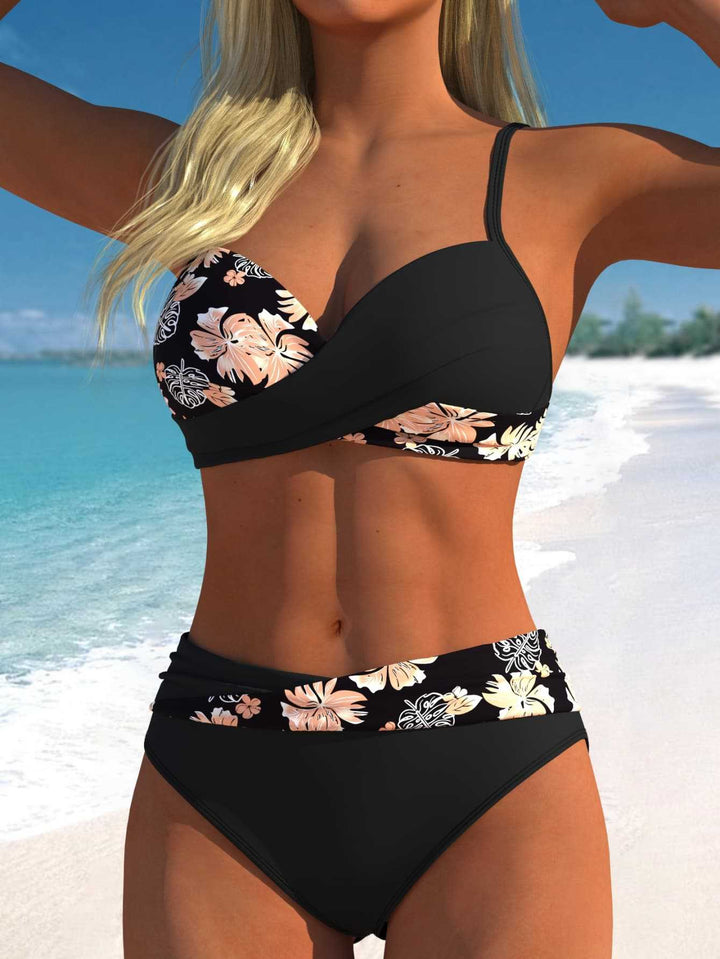 Women’s bikini set with floral wrap pattern and comfortable high-waist briefs Mune Fashion