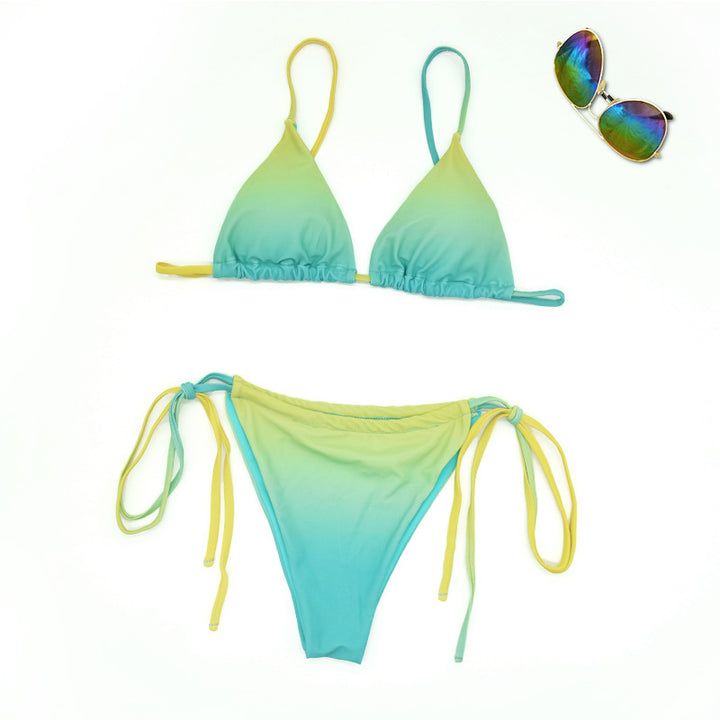 Women's Triangle Bikini with Trendy Ombre Design Mune Fashion