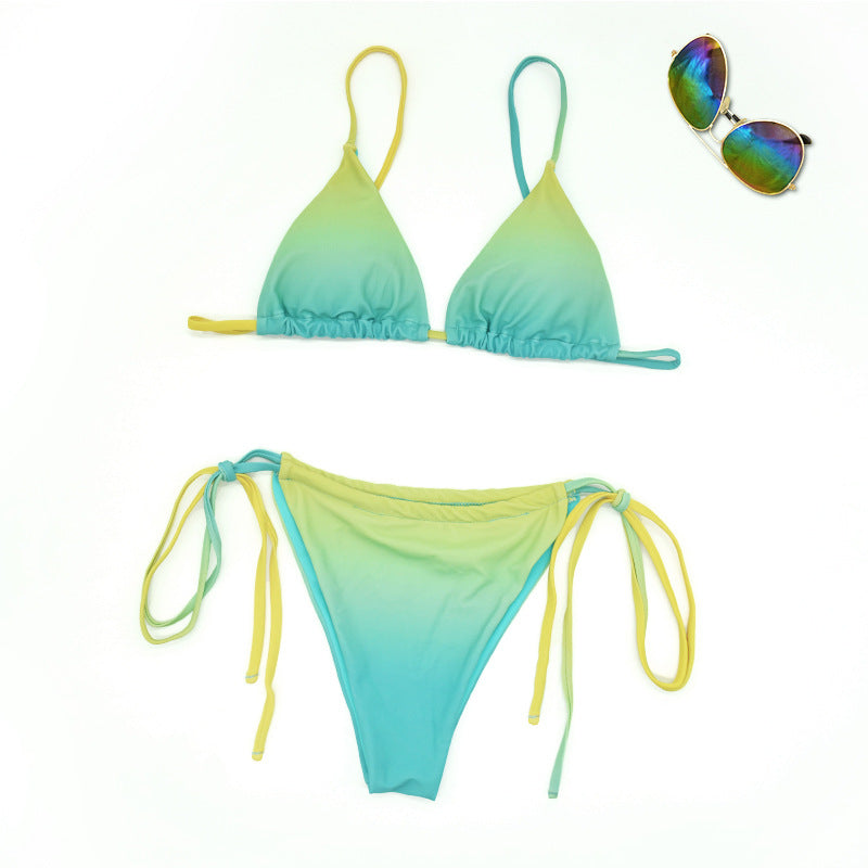Women's Triangle Bikini with Trendy Ombre Design Mune Fashion