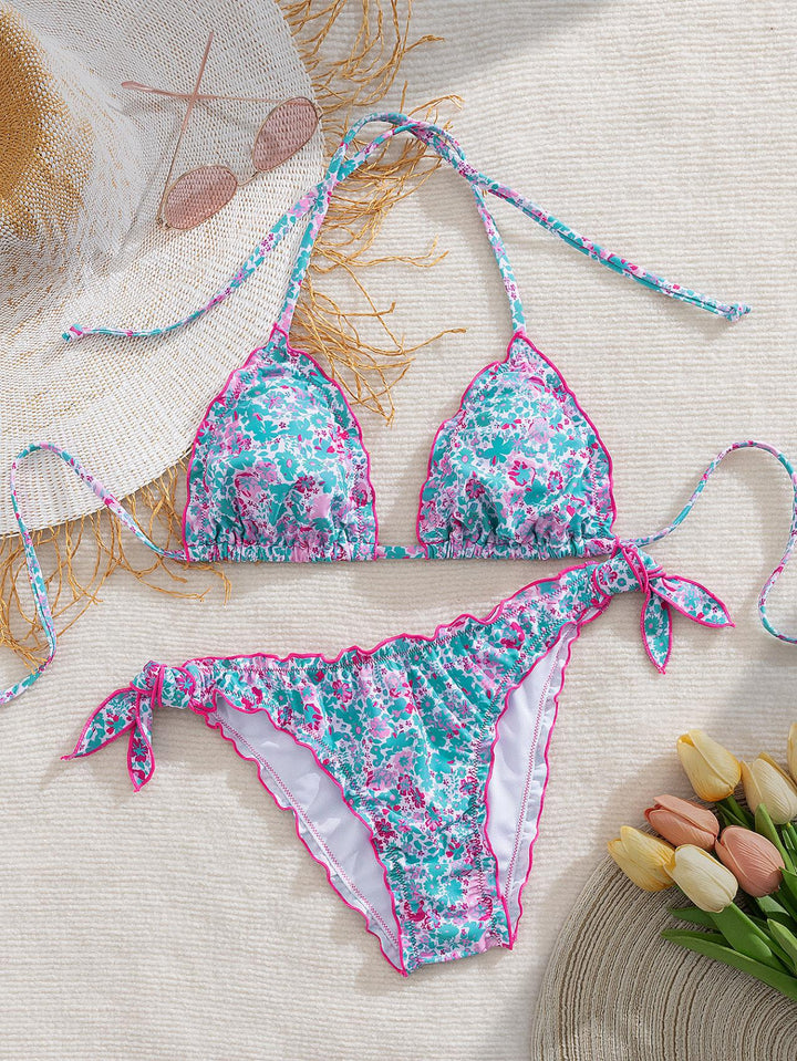 Women's floral patterned triangle bikini Mune Fashion