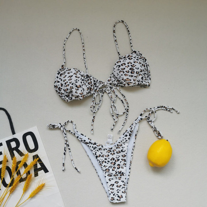 Women's Triangle Bikini Set with playful ties and stylish color contrast Mune Fashion
