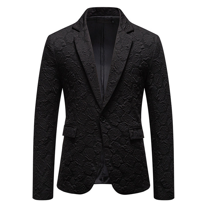 Men's structured business blazer with floral jacquard pattern and slim fit Mune Fashion