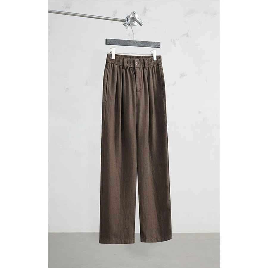 Women Wide-Cut Linen Pants Mune Fashion