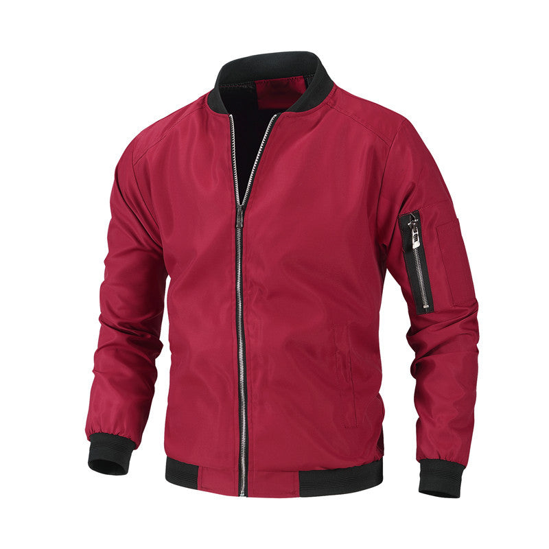 Men's Fashionable Bomber Jacket with Side Zipper Pockets Mune Fashion