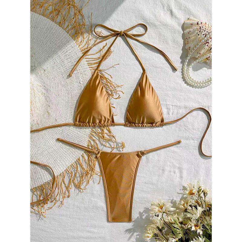 Women's Triangle Bikini with Fringed Details Mune Fashion