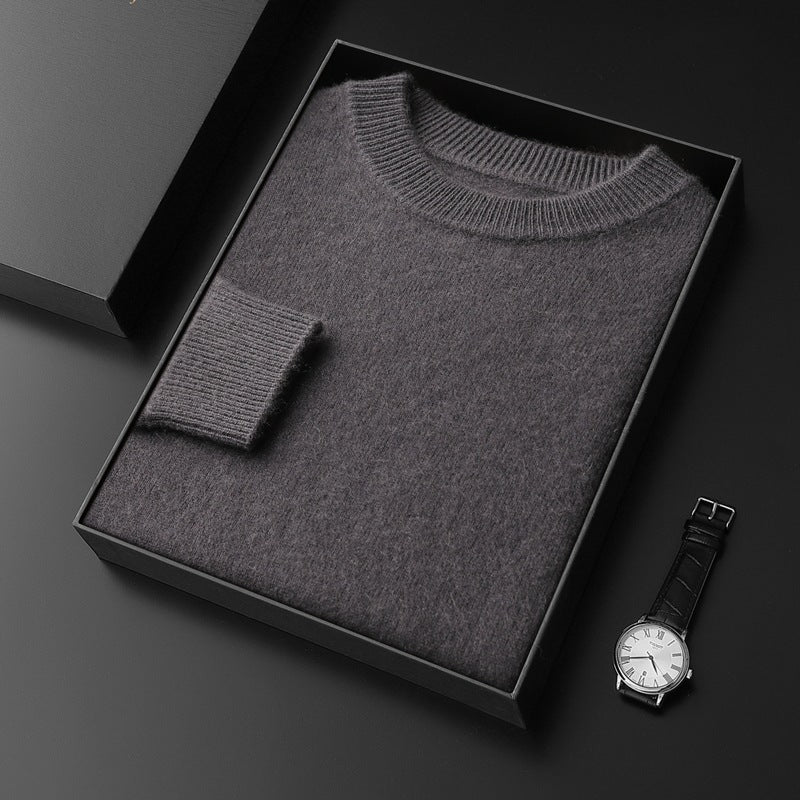 Men's Round Neck Pullover in Cashmere Look with Extra Soft Pile and Gift Box Mune Fashion