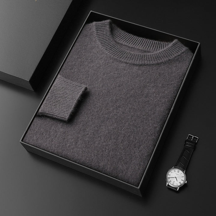 Men's Round Neck Pullover in Cashmere Look with Extra Soft Pile and Gift Box Mune Fashion