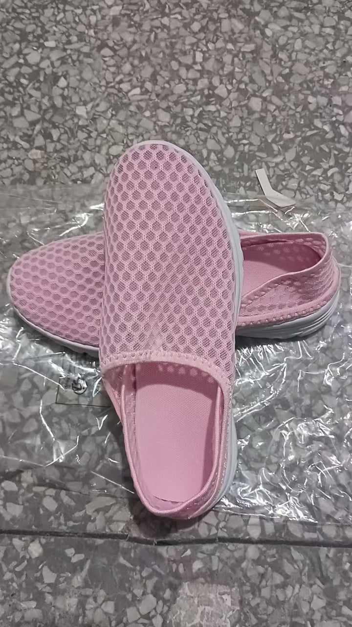 Women's airy slip-on sneakers with honeycomb knit upper and cushioned comfort sole Mune Fashion