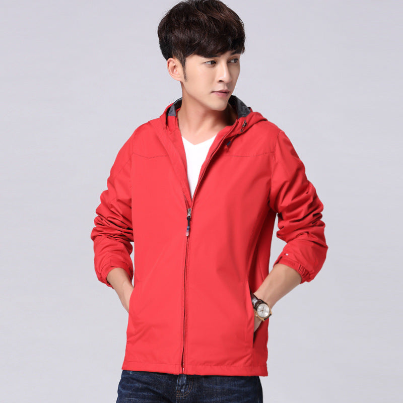 Men's lightweight windproof hooded jacket made of functional nylon with concealed zipper Mune Fashion