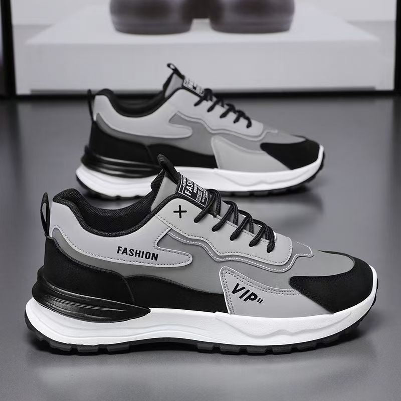 Men's Stylish Chunky Sneaker with Suede Overlays and Treaded Trail Sole Mune Fashion