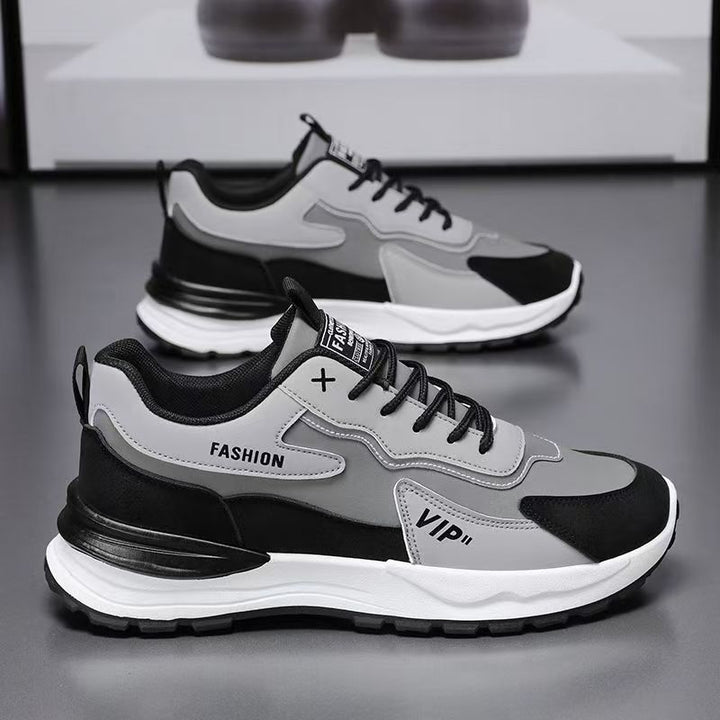 Men's Stylish Chunky Sneaker with Suede Overlays and Treaded Trail Sole Mune Fashion