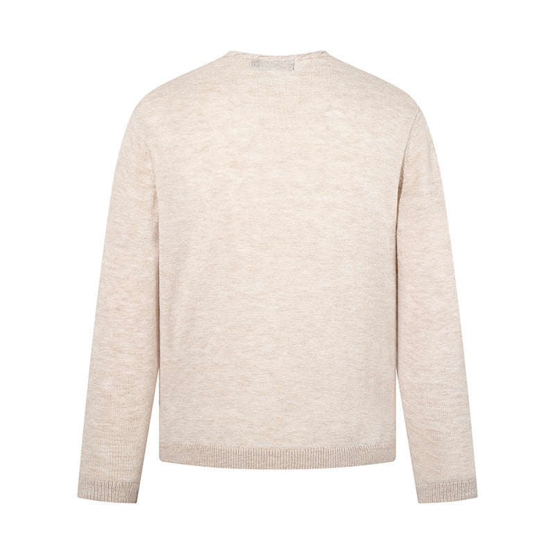 Men's fine knit sweater with round neck, loose fit and ribbed hem Mune Fashion
