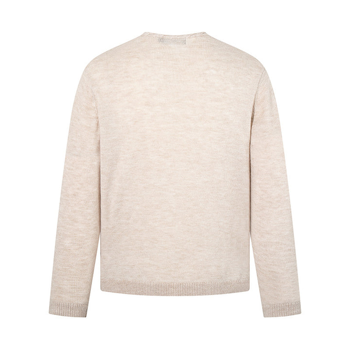 Men's fine knit sweater with round neck, loose fit and ribbed hem Mune Fashion