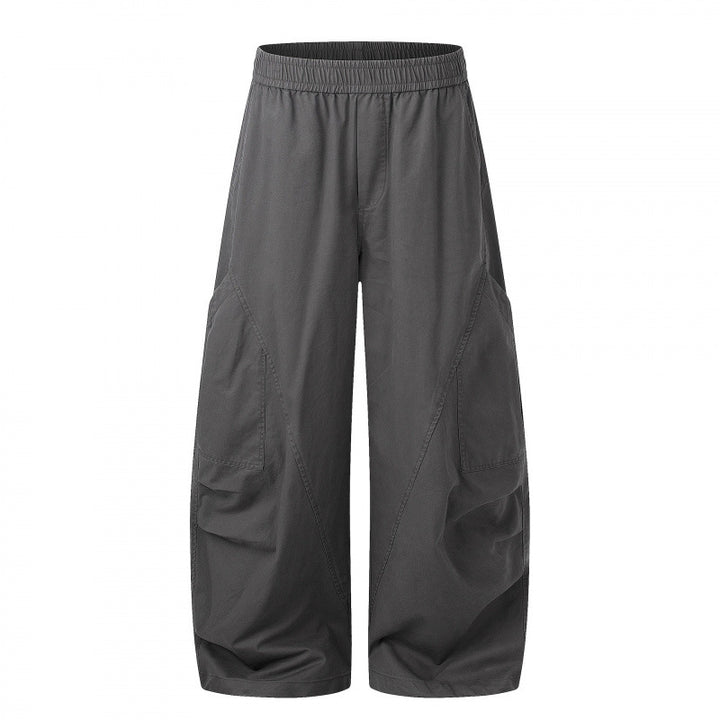 Women's Wide Cargo Culotte Pants with Elastic Waistband and Multifunctional Patch Pockets Mune Fashion