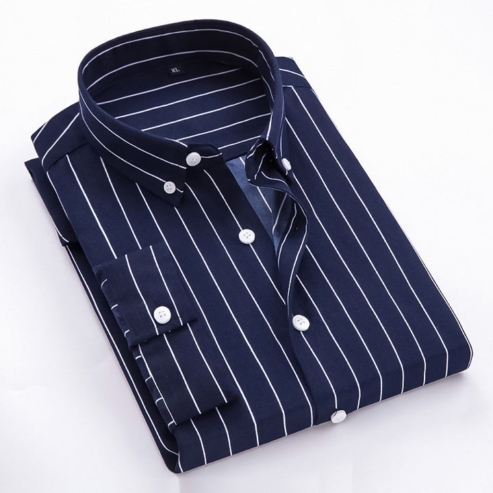 Men's striped business shirt with button-down collar and tailored silhouette Mune Fashion