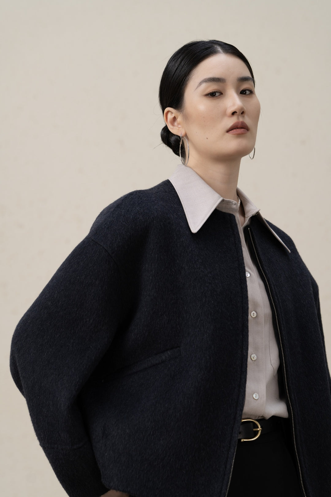 Women's Elegant Oversized Wool Blend Jacket Mune Fashion