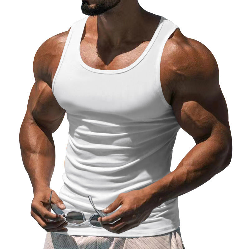 Men's tailored muscle shirt made of elastic cotton blend with round neckline Mune Fashion