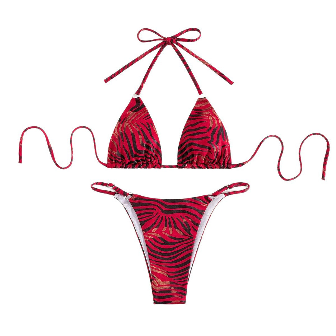 Women's triangle bikini with trendy animal print Mune Fashion