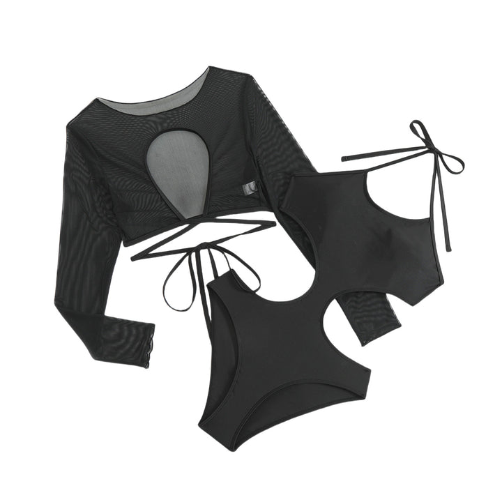 Ladies Crop Top Bikini Set with stylish cover-up Mune Fashion