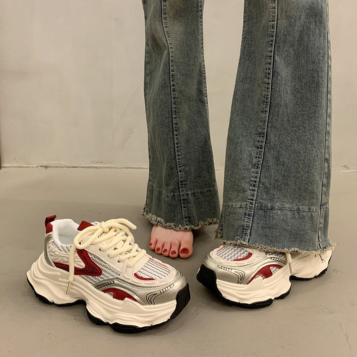 Women's Sporty Chunky Sneakers with Breathable Surface and Cushioning Sole Mune Fashion