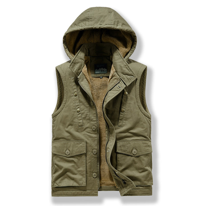 Men's padded utility vest with teddy lining and hood Mune Fashion
